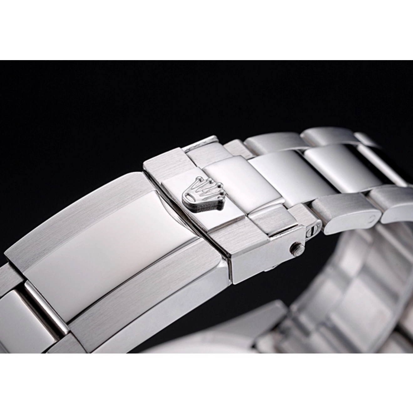Good copy rolex watches Enameled Stainless Black Steel White Dial Rolex Daytona 0615